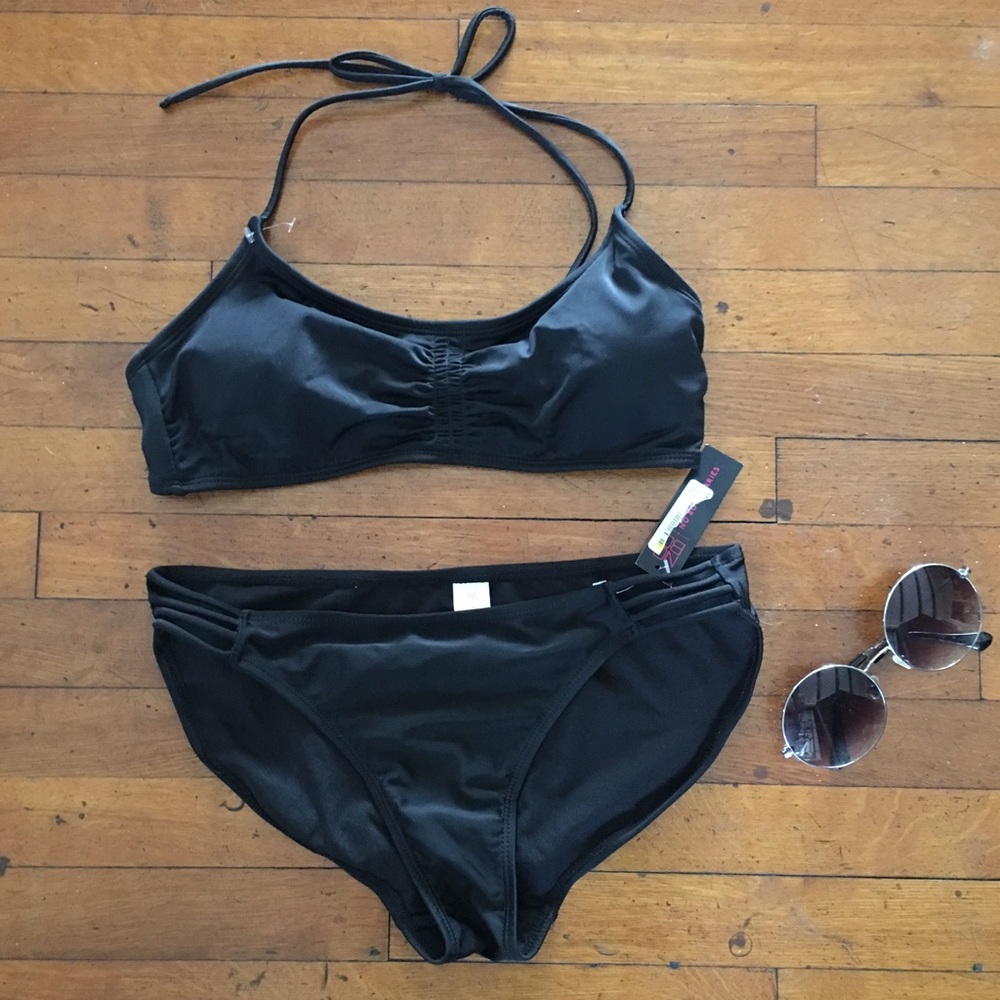 Black Two Piece With Cut Out Bottoms